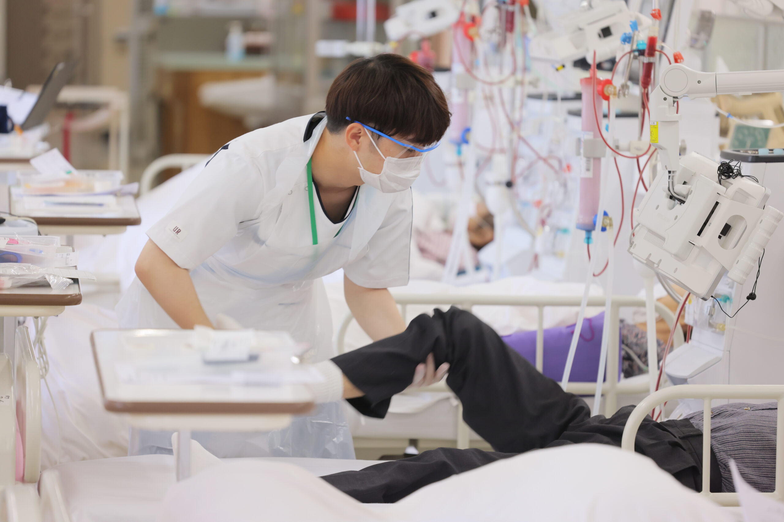 京都府京都市左京区岩倉にある医療法人寿尚会洛陽病院 透析センターでのリハビリテーションの様子